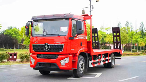 陕汽德龙L5000单桥平板运输车（12吨拖车）